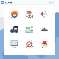 Modern Set of 9 Flat Colors and symbols such as device chat arrow transport car Editable Vector Design Elements