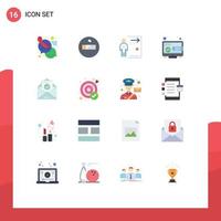 16 Thematic Vector Flat Colors and Editable Symbols of envelope mail fired marketing seo Editable Pack of Creative Vector Design Elements