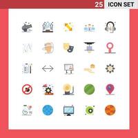 Flat Color Pack of 25 Universal Symbols of entrepreneur career podium business right Editable Vector Design Elements