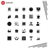 conjunto de 25 iconos de interfaz de usuario modernos símbolos signos para información ayuda caso faq marcador elementos de diseño vectorial editables vector