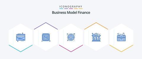 finanzas 25 paquete de iconos azules que incluye negocios. poder. financiero. edificio. banco vector