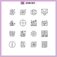 Stock Vector Icon Pack of 16 Line Signs and Symbols for space app father publish sync Editable Vector Design Elements