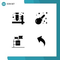 Modern Set of 4 Solid Glyphs Pictograph of herbal pharmacy boycott enema hospital garbage Editable Vector Design Elements