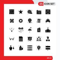 User Interface Pack of 25 Basic Solid Glyphs of seo folder businessman file web Editable Vector Design Elements