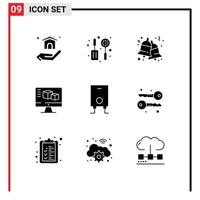 9 Creative Icons Modern Signs and Symbols of cryptography heater christmas boiler box Editable Vector Design Elements