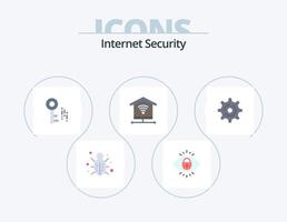 Internet Security Flat Icon Pack 5 Icon Design. setting. internet. lock. signal. security vector