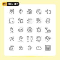 25 Creative Icons Modern Signs and Symbols of storage device dvd nation compact disc business report Editable Vector Design Elements