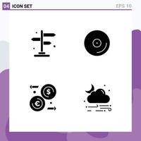 Group of Modern Solid Glyphs Set for city money disk video wind Editable Vector Design Elements