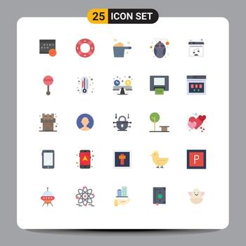 conjunto moderno de 25 colores planos y símbolos como elementos de diseño vectorial editables de detergente de limpieza de seguridad de computadora de ratón vector