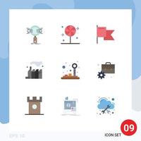 Set of 9 Modern UI Icons Symbols Signs for game control sweet factory energy Editable Vector Design Elements