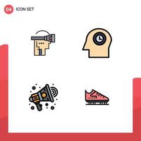 4 Creative Icons Modern Signs and Symbols of virtual marketing technology time boot Editable Vector Design Elements