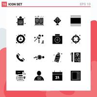 16 Creative Icons Modern Signs and Symbols of man focus festival vertical layout Editable Vector Design Elements