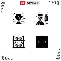 Pack of creative Solid Glyphs of achievement ball star hotel building Editable Vector Design Elements