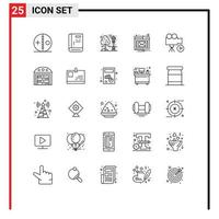Stock Vector Icon Pack of 25 Line Signs and Symbols for camera notification help email cityscape Editable Vector Design Elements