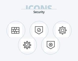 Security Line Icon Pack 5 Icon Design. security. cam. check. security. lock vector