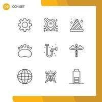 9 Outline concept for Websites Mobile and Apps industrial construction stop zoology logo Editable Vector Design Elements