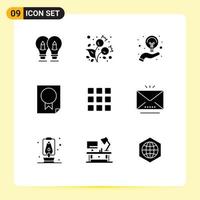 paquete de iconos vectoriales de stock de 9 signos y símbolos de línea para la página de informe datos fríos idea elementos de diseño vectorial editables vector