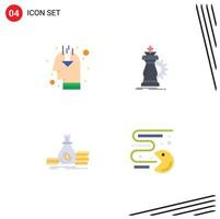 4 Universal Flat Icons Set for Web and Mobile Applications idea accumulation public opinion horse investment Editable Vector Design Elements