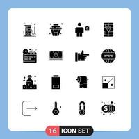 16 Thematic Vector Solid Glyphs and Editable Symbols of corporate location avatar gps photo Editable Vector Design Elements