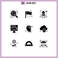 9 Creative Icons Modern Signs and Symbols of human education global book play ground Editable Vector Design Elements