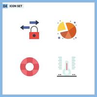 Set of 4 Modern UI Icons Symbols Signs for data health chart graph hospital Editable Vector Design Elements