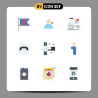 paquete de iconos de vector de stock de 9 signos y símbolos de línea para grabar elementos de diseño de vector editables de videocámara de laboratorio de cámara