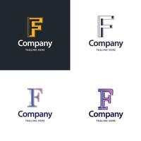 letra f diseño de paquete de logotipos grandes diseño de logotipos modernos y creativos para su negocio vector