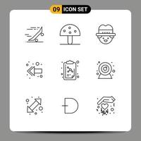 Set of 9 Modern UI Icons Symbols Signs for molecule left nature back man Editable Vector Design Elements