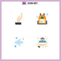 Universal Icon Symbols Group of 4 Modern Flat Icons of alms estate backpack arrow property Editable Vector Design Elements