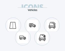 paquete de iconos de línea de vehículos 5 diseño de iconos. más. agregar. auto. avión. barra oblicua vector