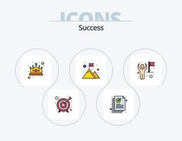 Sucess Line Filled Icon Pack 5 Icon Design. reward. up to date. review. tick mark. checked vector