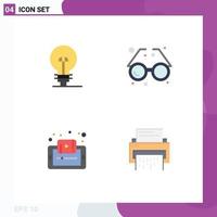 User Interface Pack of 4 Basic Flat Icons of business document product eye learning Editable Vector Design Elements