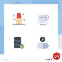 Set of 4 Modern UI Icons Symbols Signs for beauty web coffee cup hosting tablet Editable Vector Design Elements