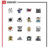 16 Creative Icons Modern Signs and Symbols of business bag murderer laptop usa Editable Creative Vector Design Elements