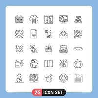 Line Pack of 25 Universal Symbols of chat format chat fill online Editable Vector Design Elements