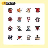 16 Creative Icons Modern Signs and Symbols of goal verify location trust shield Editable Creative Vector Design Elements