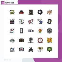 Set of 25 Modern UI Icons Symbols Signs for aid resources education management hr Editable Vector Design Elements