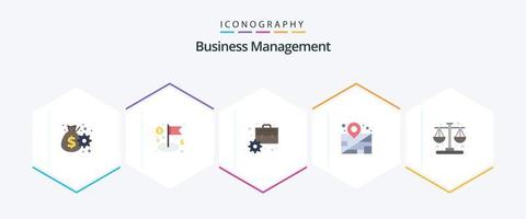 Business Management 25 Flat icon pack including time. business. briefcase. management. location vector