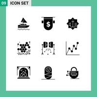 paquete de iconos de vector de stock de 9 signos y símbolos de línea para elementos de diseño de vector editables de dios de otoño de finanzas de miel viscosa