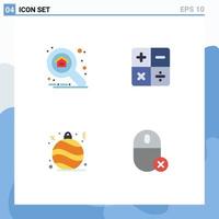 4 Universal Flat Icons Set for Web and Mobile Applications apartment decoration explore math devices Editable Vector Design Elements