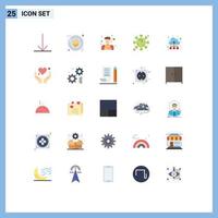 Set of 25 Modern UI Icons Symbols Signs for hand data traffic corona technology cloud Editable Vector Design Elements