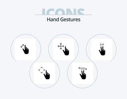 Hand Gestures Glyph Icon Pack 5 Icon Design. gesture. hold. expand. gesture. touch vector