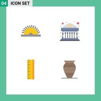 Set of 4 Modern UI Icons Symbols Signs for construction design utensils finance amphora Editable Vector Design Elements