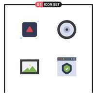 4 Thematic Vector Flat Icons and Editable Symbols of align image up target browser Editable Vector Design Elements