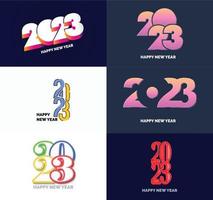 Big Set of 2023 Happy New Year logo text design 2023 number design template vector