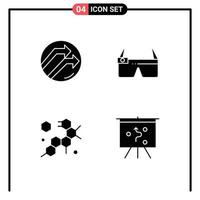 Set of Vector Solid Glyphs on Grid for arrow molecule report google glass board Editable Vector Design Elements