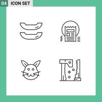 4 Universal Line Signs Symbols of boat easter blog web ax Editable Vector Design Elements