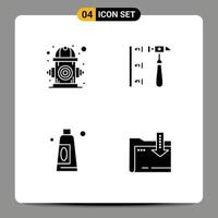 4 User Interface Solid Glyph Pack of modern Signs and Symbols of city cream life erroneously clean Editable Vector Design Elements