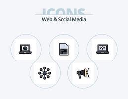 Web And Social Media Line Filled Icon Pack 5 Icon Design. . media . love. instagram . user vector