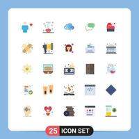 Universal Icon Symbols Group of 25 Modern Flat Colors of mail chat eye chating link Editable Vector Design Elements